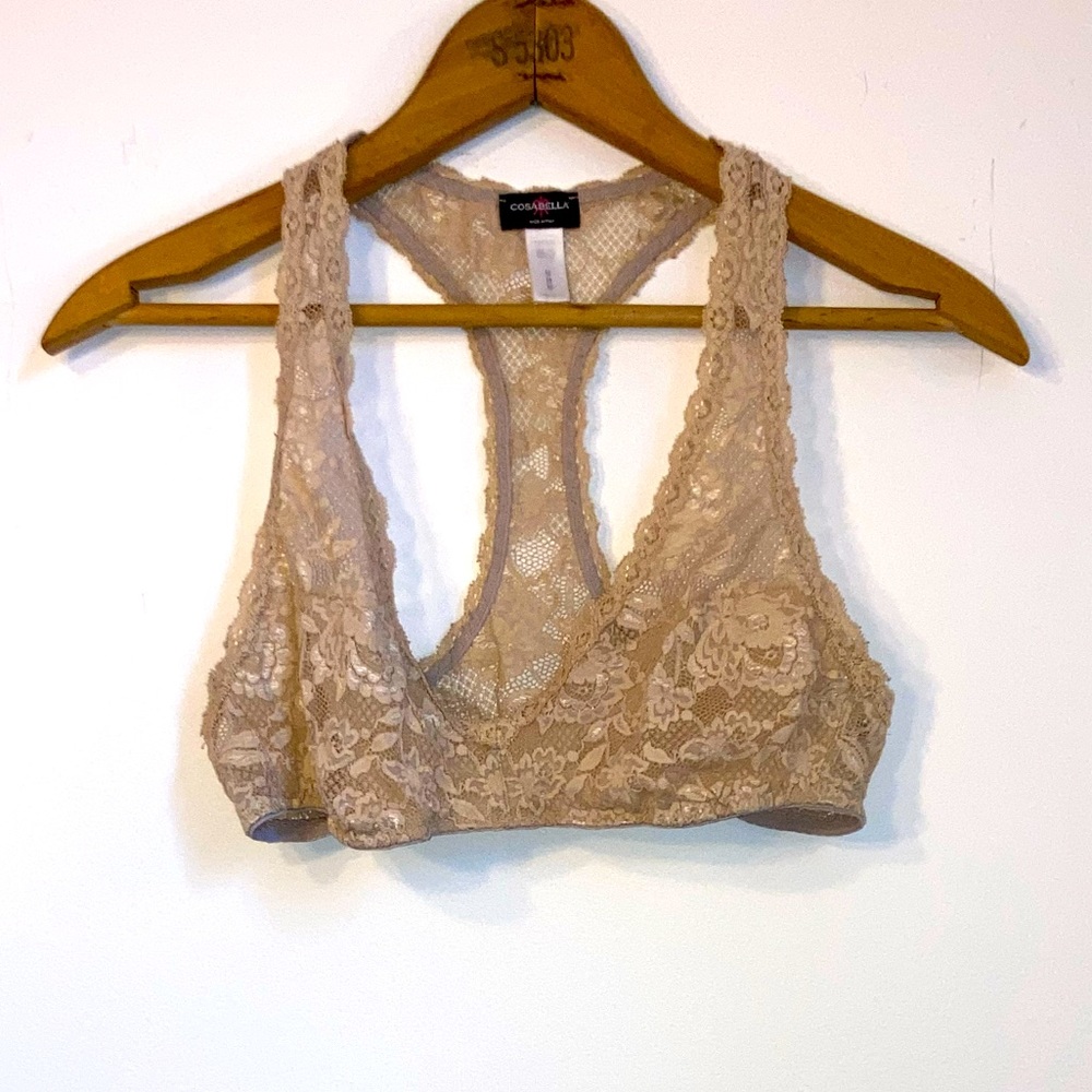 🟢 3/$24 Cosabella Beige Lace Bralette